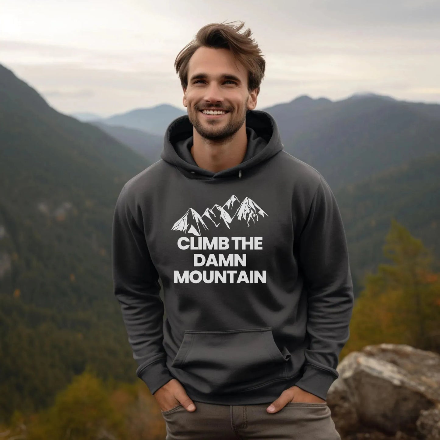 Climb the Damn Mountain Hoodie - Adventure Threads Company