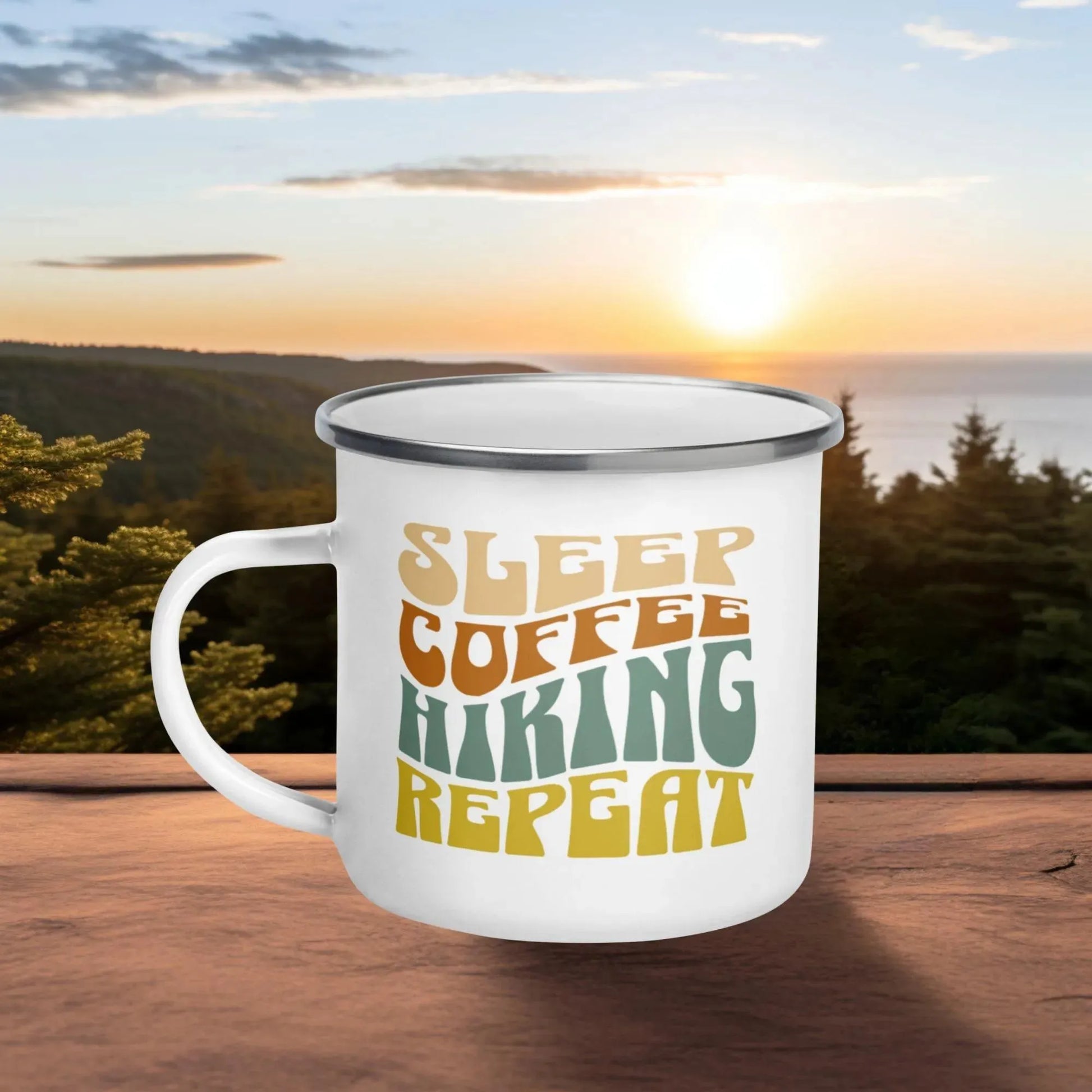 Coffee & Hiking Lovers Enamel Mug - Adventure Threads Company