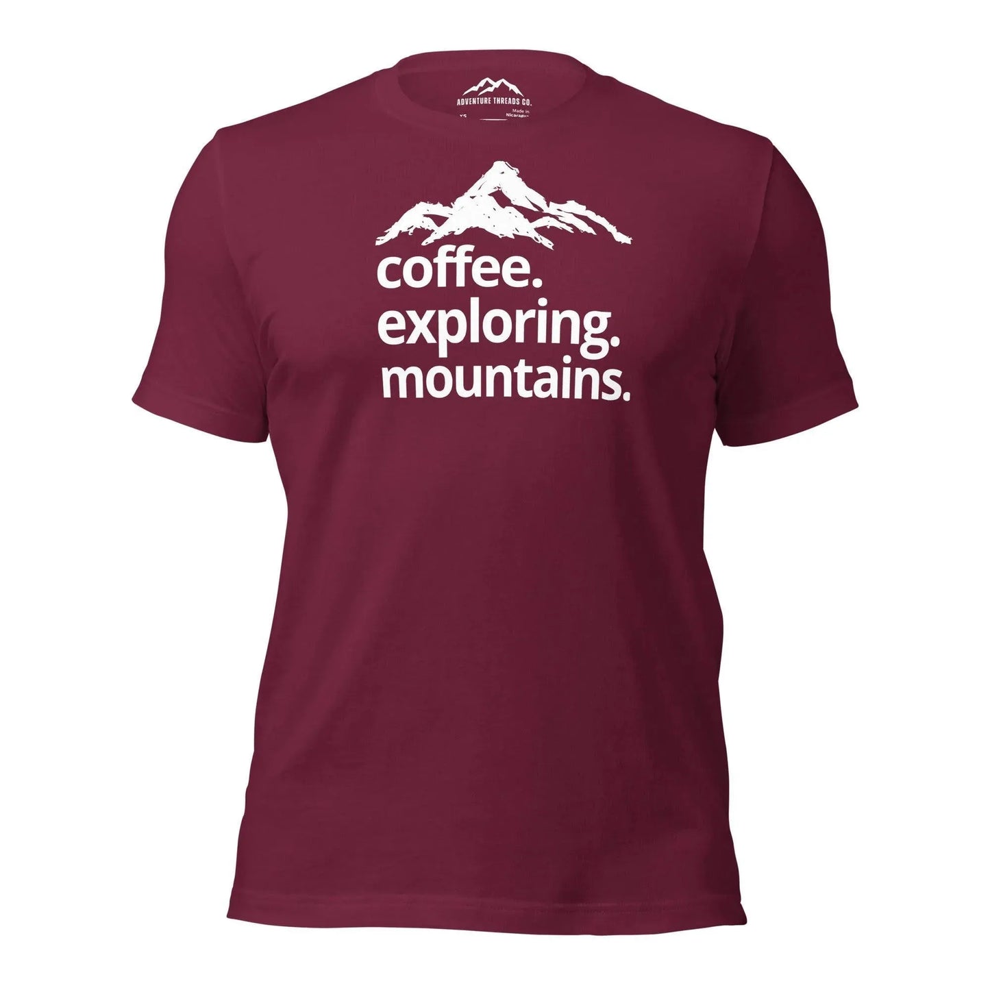 Coffee. Exploring. Mountains. T-Shirt - Adventure Threads Company