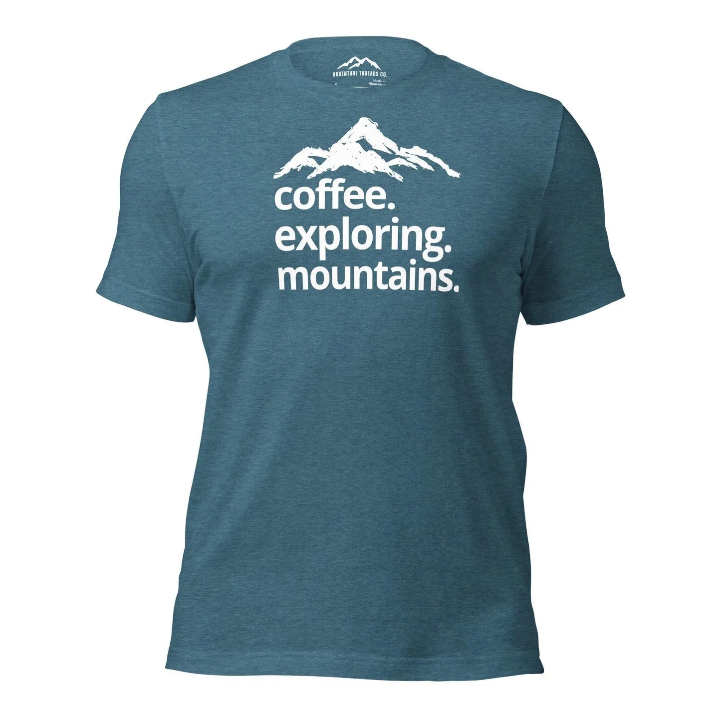Coffee. Exploring. Mountains. T-Shirt - Adventure Threads Company