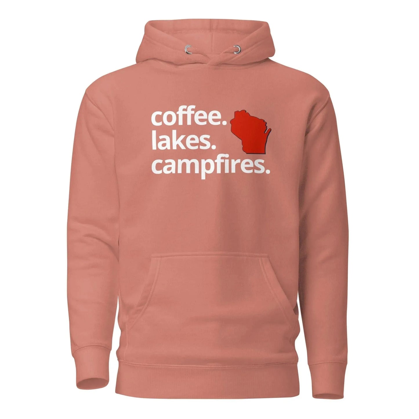 Coffee, Lakes, and Campfires in Wisconsin Hoodie - Adventure Threads Company