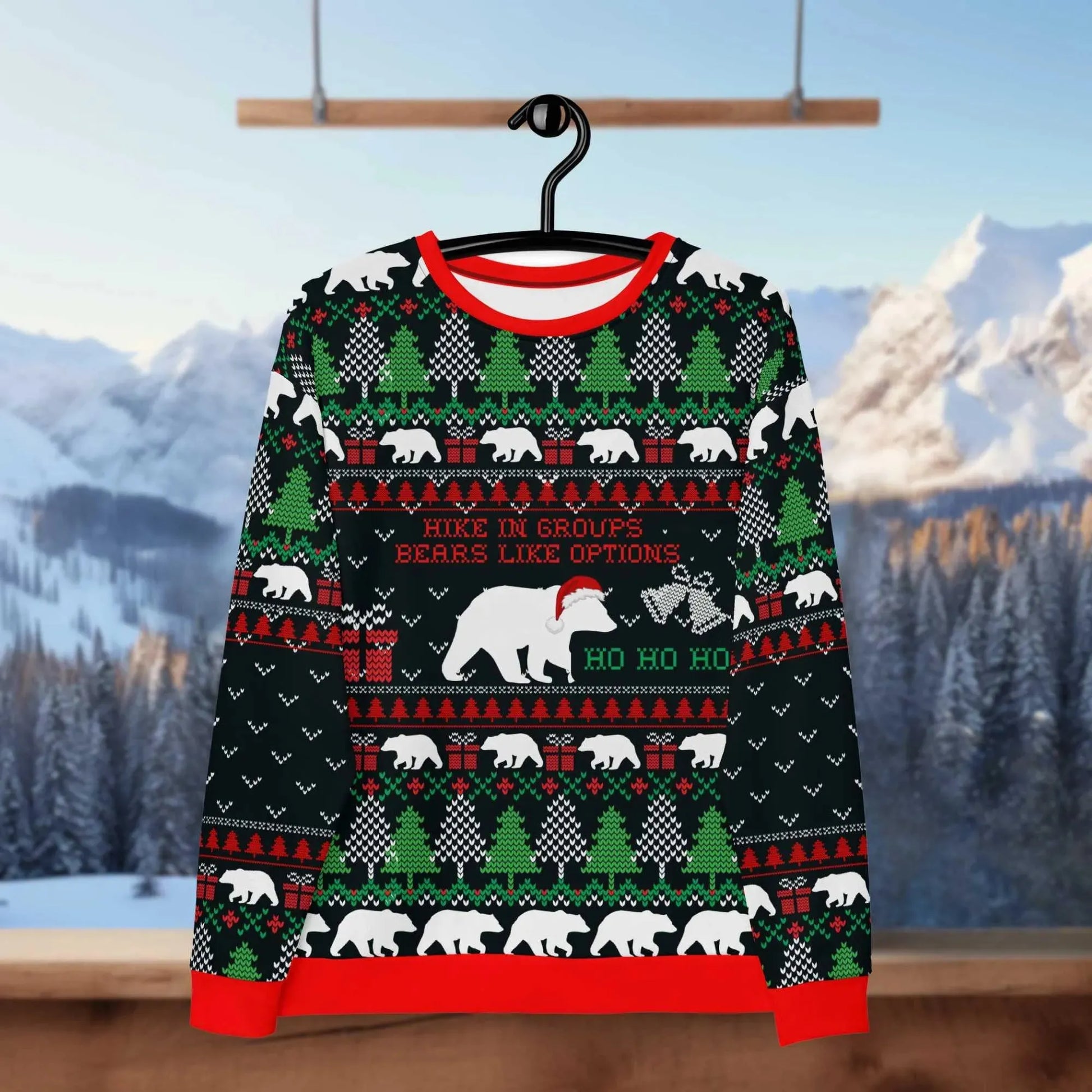 Hike in Groups Bears Like Options Ugly Christmas Sweatshirt - Adventure Threads Company