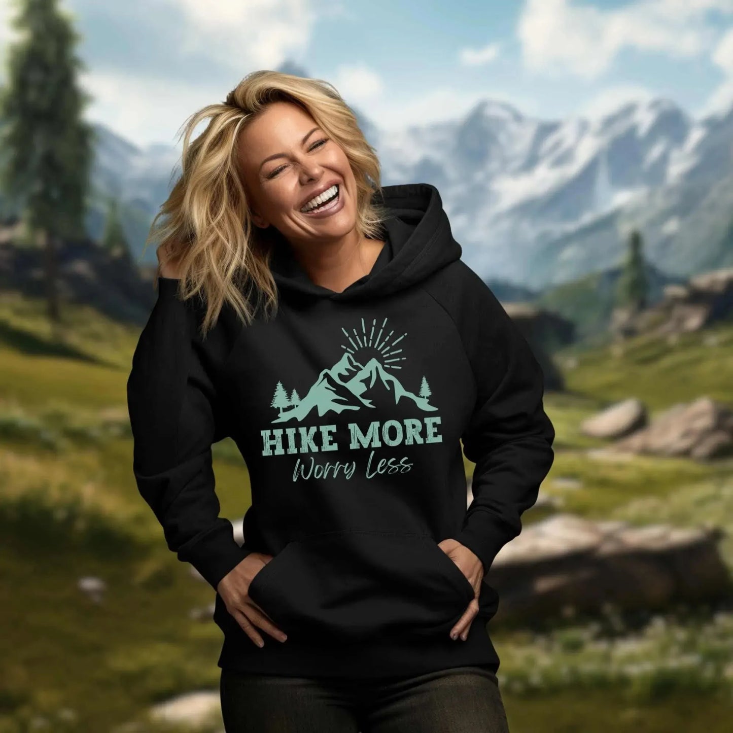 Hike More, Worry Less Hoodie - Adventure Threads Company