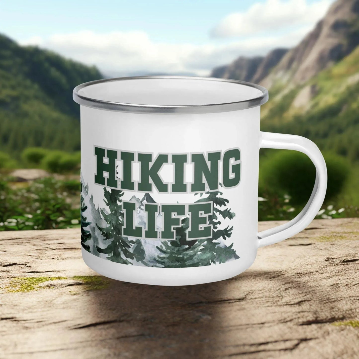 Hiking Life Enamel Mug - Adventure Threads Company