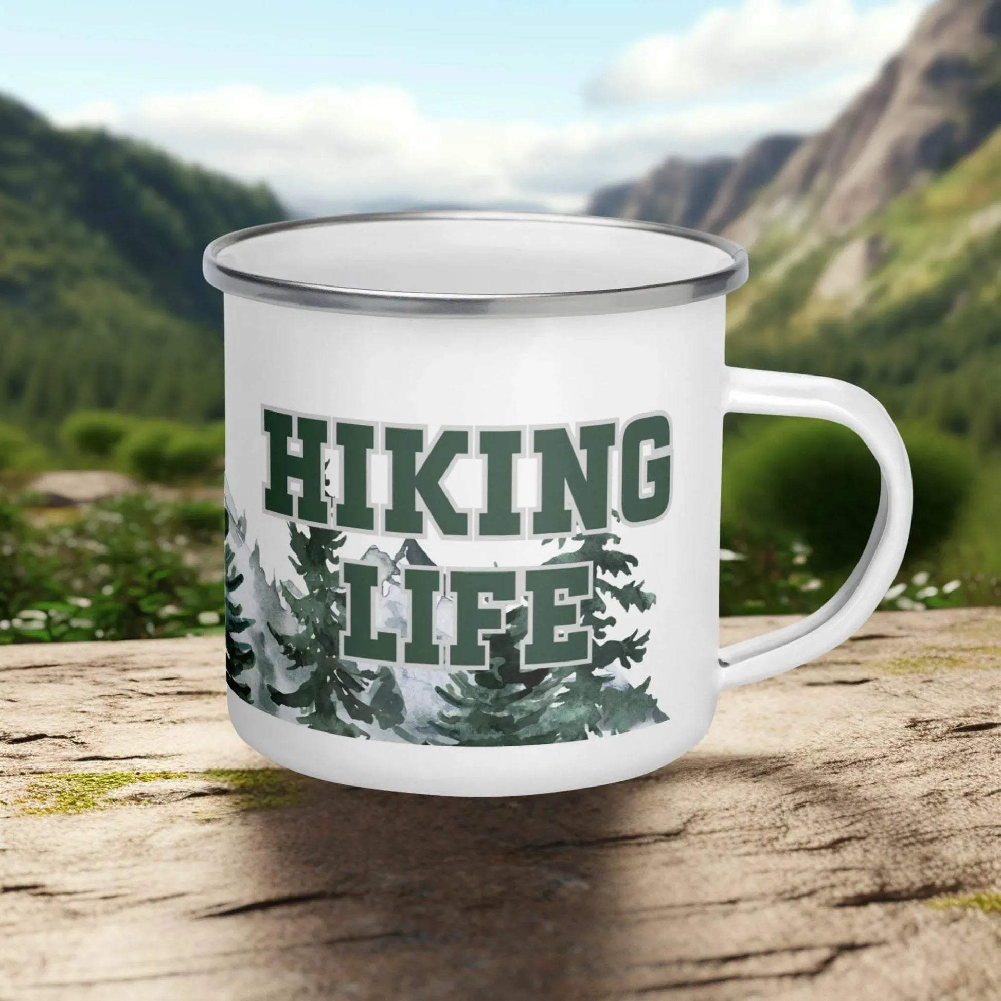 Hiking Life Enamel Mug - Adventure Threads Company