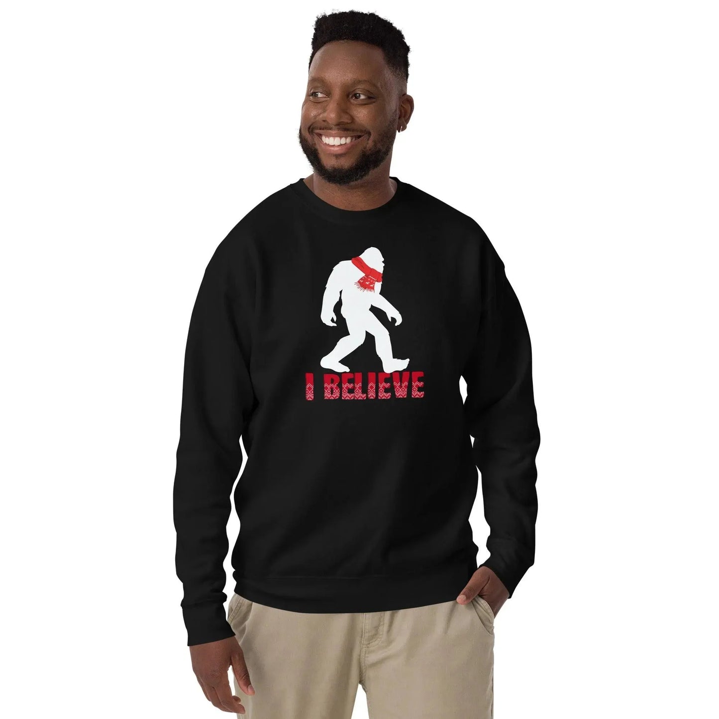 I Believe Sasquatch Holiday Premium Sweatshirt - Adventure Threads Company