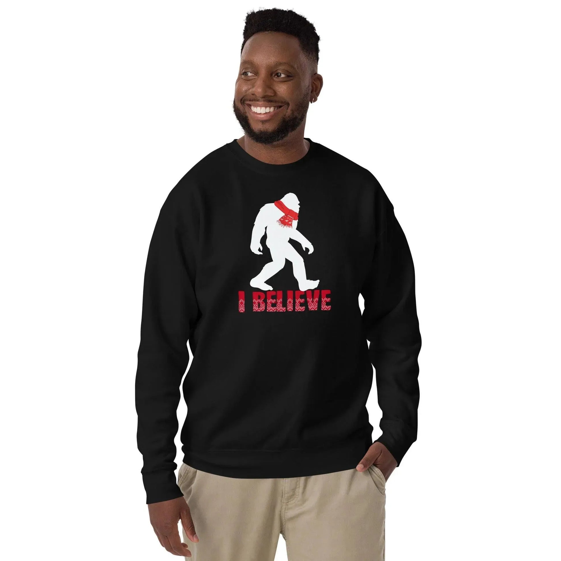 I Believe Sasquatch Holiday Premium Sweatshirt - Adventure Threads Company