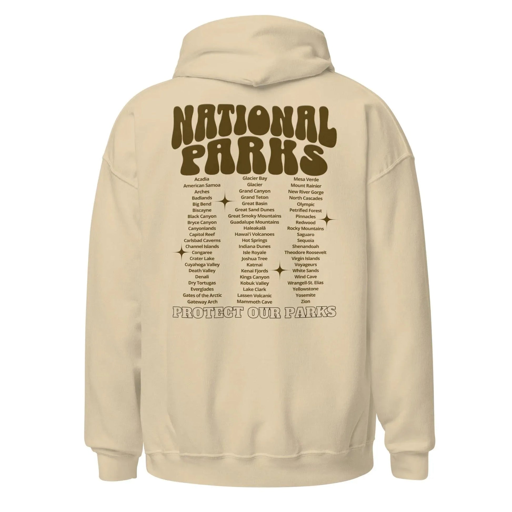 LIMITED EDITION: 63 US National Parks Relaxed Hoodie (SAND) - Adventure Threads Company