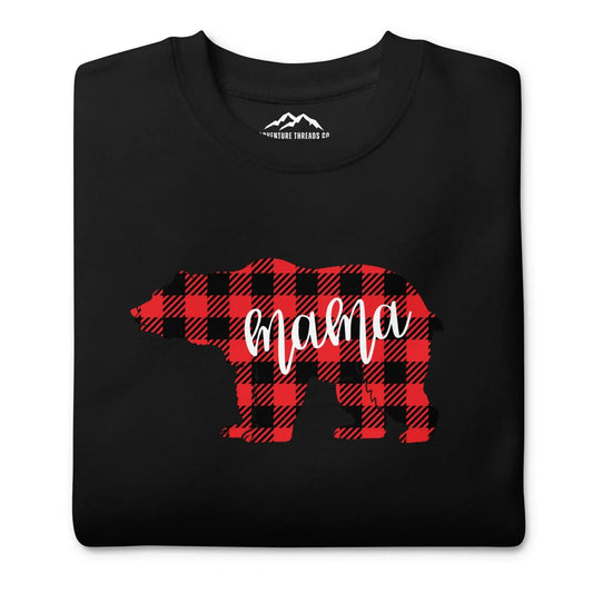 Mama Bear Plaid Premium Sweatshirt - Adventure Threads Company