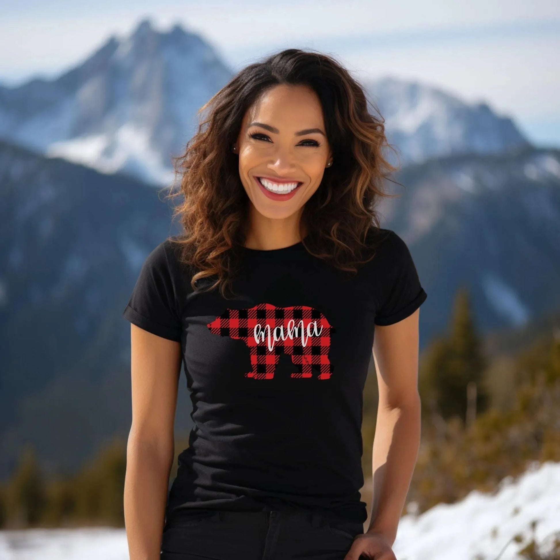 Mama Bear Plaid T-Shirt - Adventure Threads Company