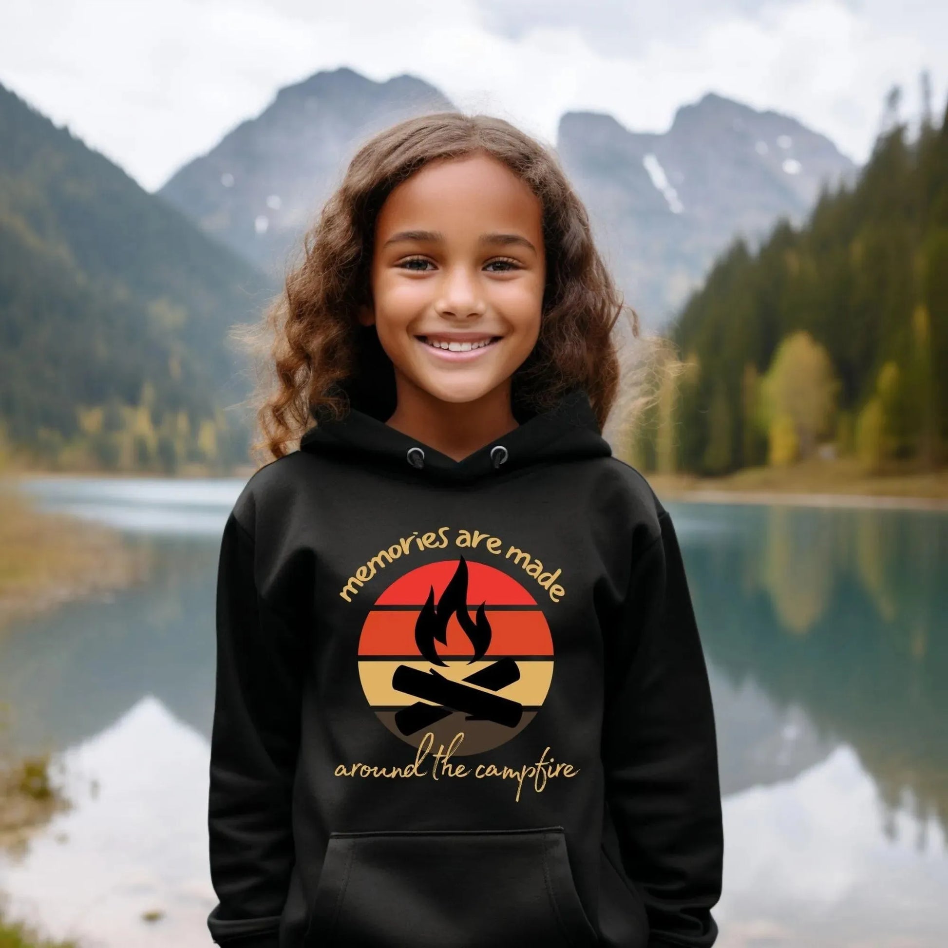 Memories Are Made Around The Campfire Kids Fleece Hoodie - Adventure Threads Company