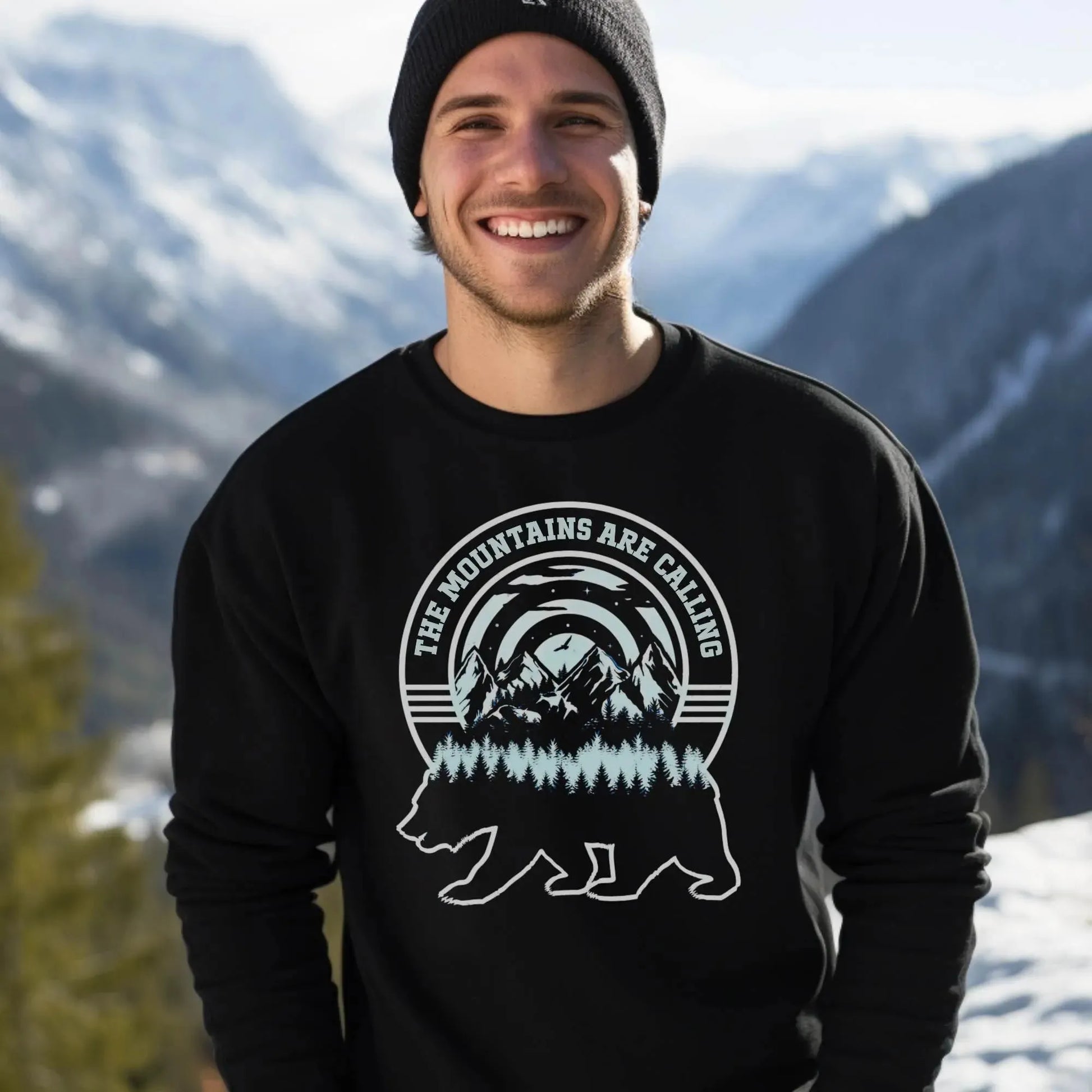 Mountains Are Calling Bear Premium Sweatshirt - Adventure Threads Company