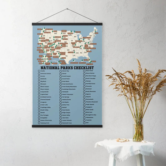 National Parks Travel Checklist (Blue) - Adventure Threads Company
