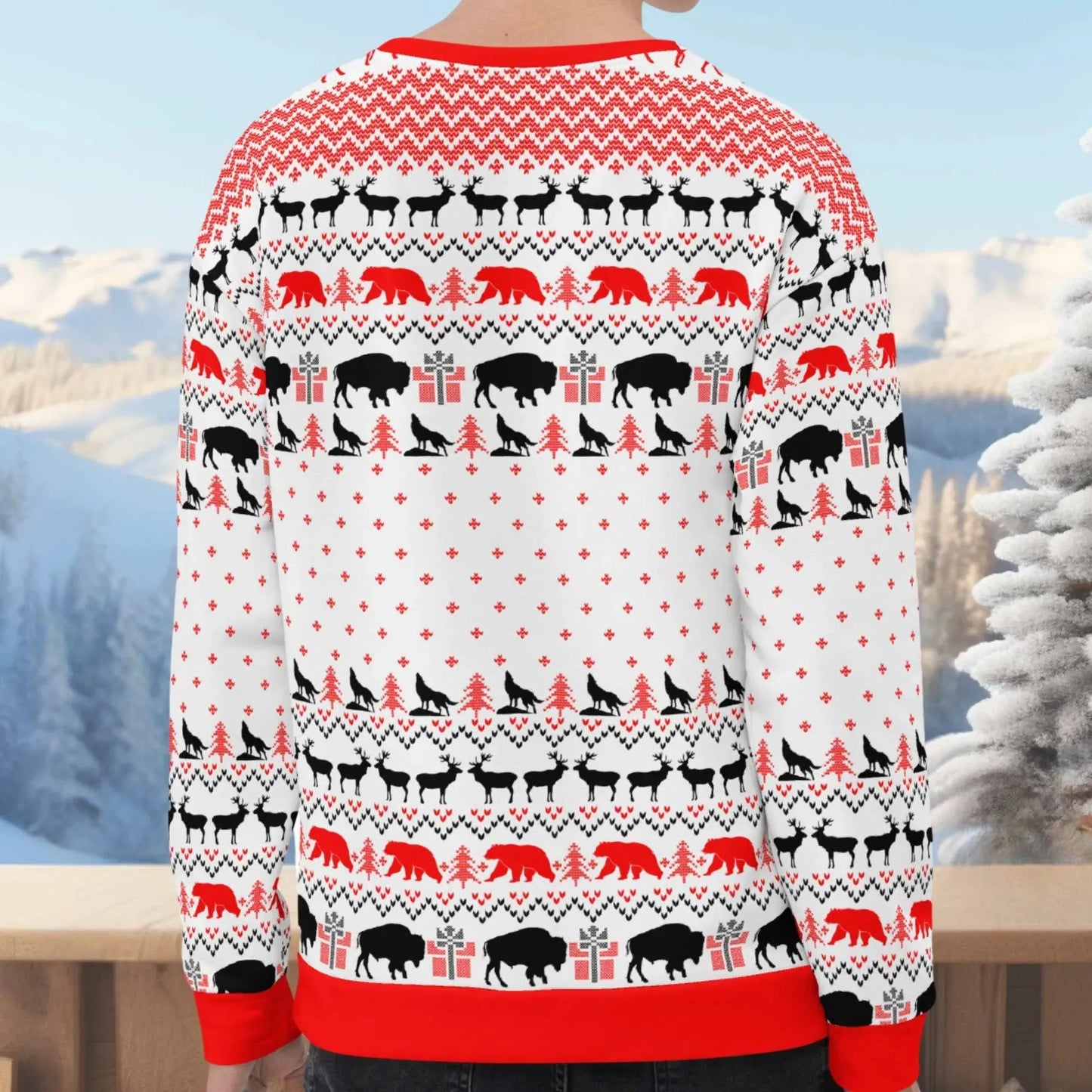 National Parks Ugly Christmas Sweatshirt (Red) - Adventure Threads Company