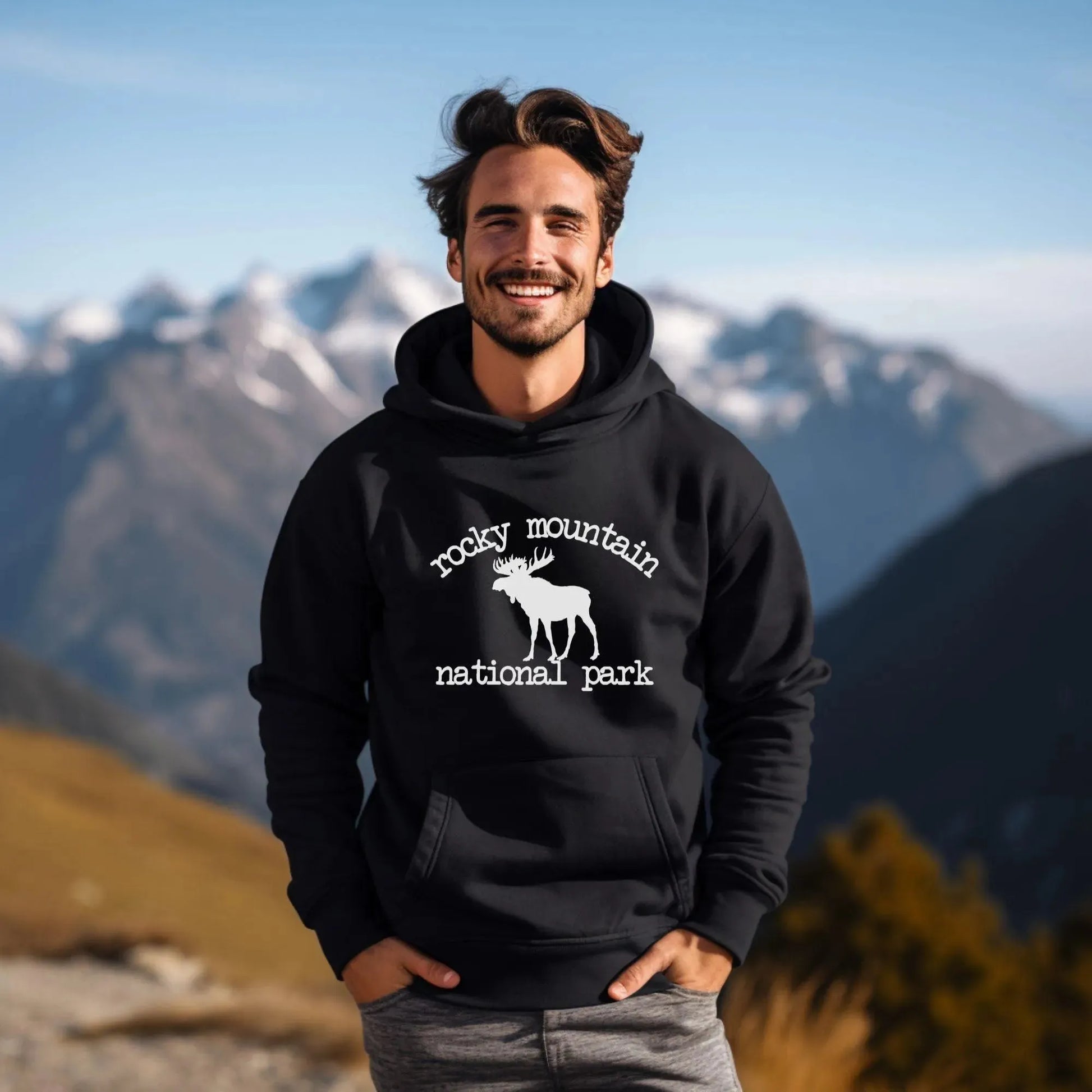 Rocky Mountain National Park Moose Hoodie - Adventure Threads Company