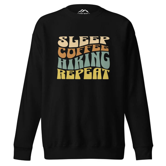 Sleep Coffee Hiking Repeat Premium Sweatshirt - Adventure Threads Company