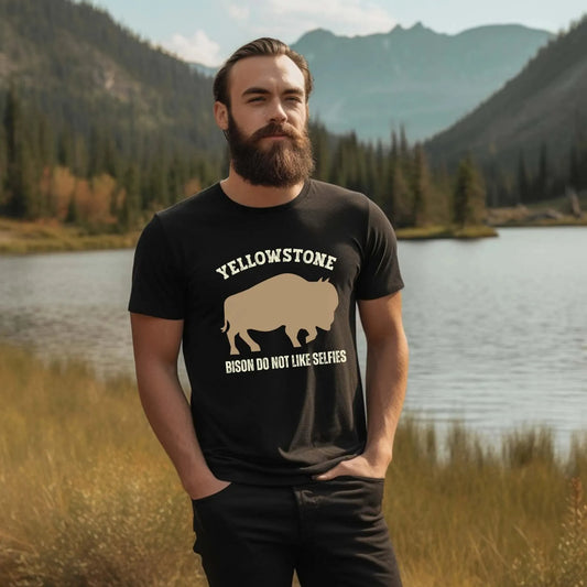 Yellowstone Bison Do Not Like Selfies T-shirt - Adventure Threads Company