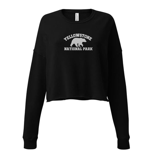 Yellowstone National Park Embroidered Crop Sweatshirt - Adventure Threads Company