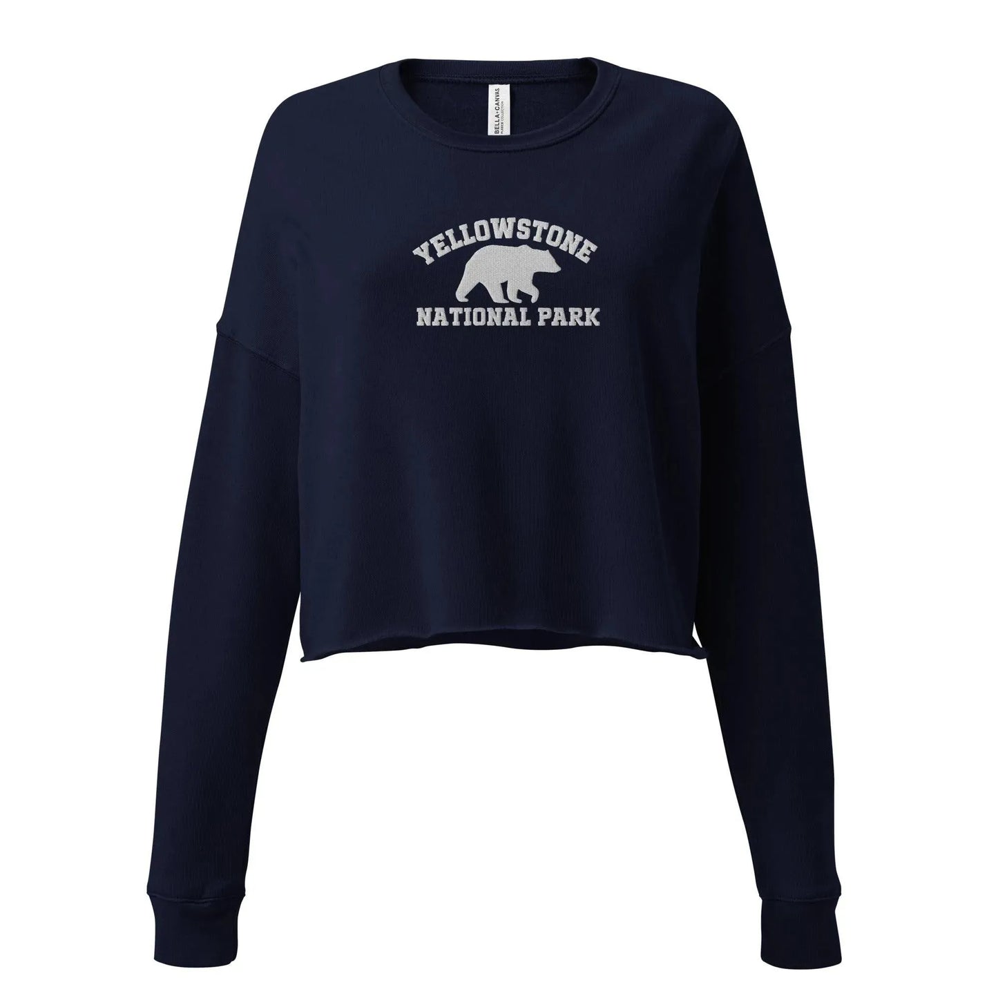 Yellowstone National Park Embroidered Crop Sweatshirt - Adventure Threads Company