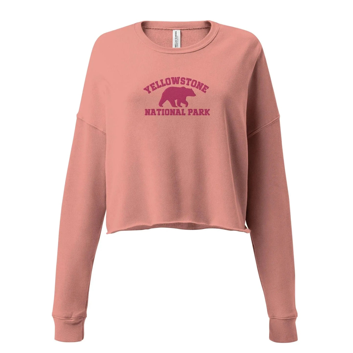 Yellowstone National Park Embroidered Crop Sweatshirt - Adventure Threads Company