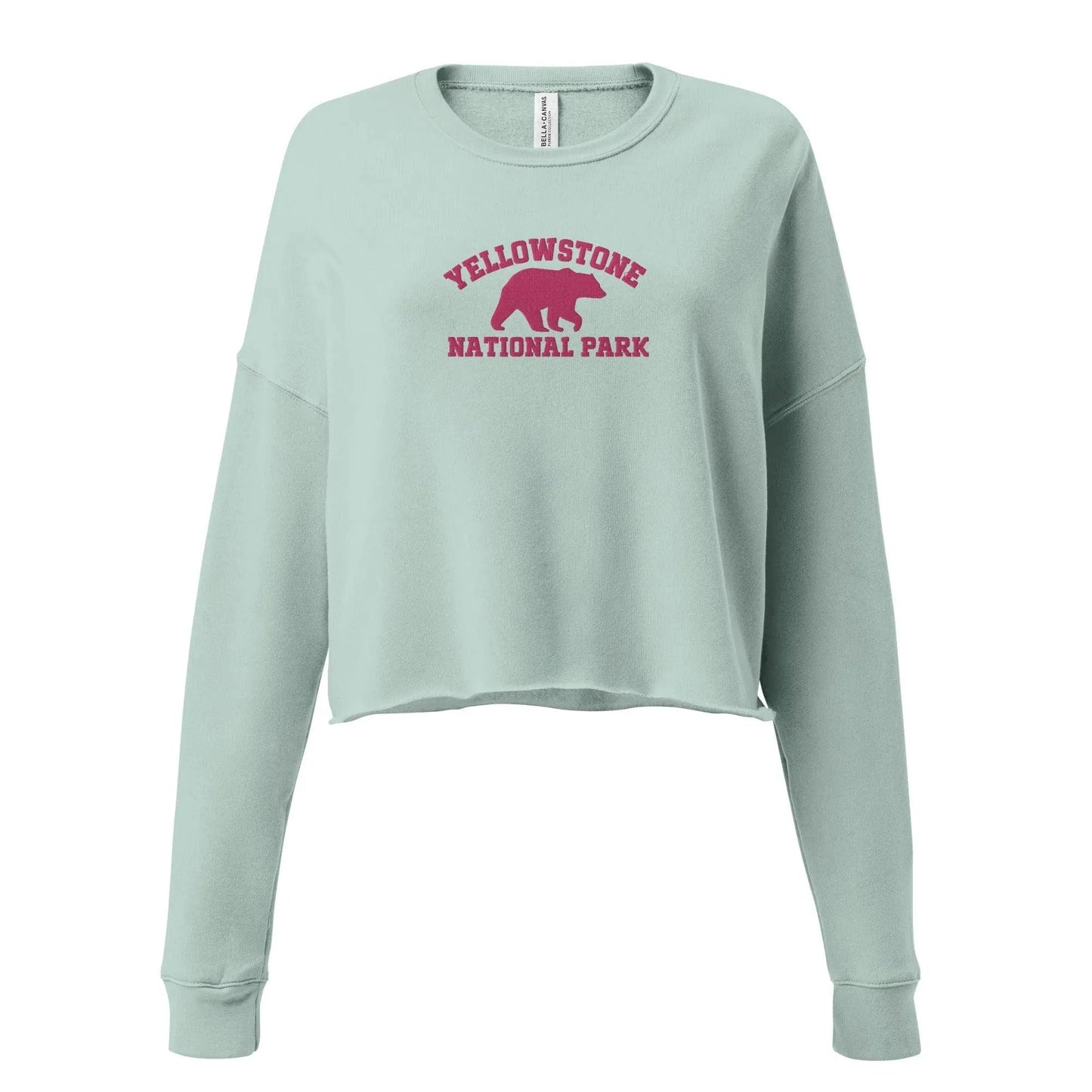 Yellowstone National Park Embroidered Crop Sweatshirt - Adventure Threads Company