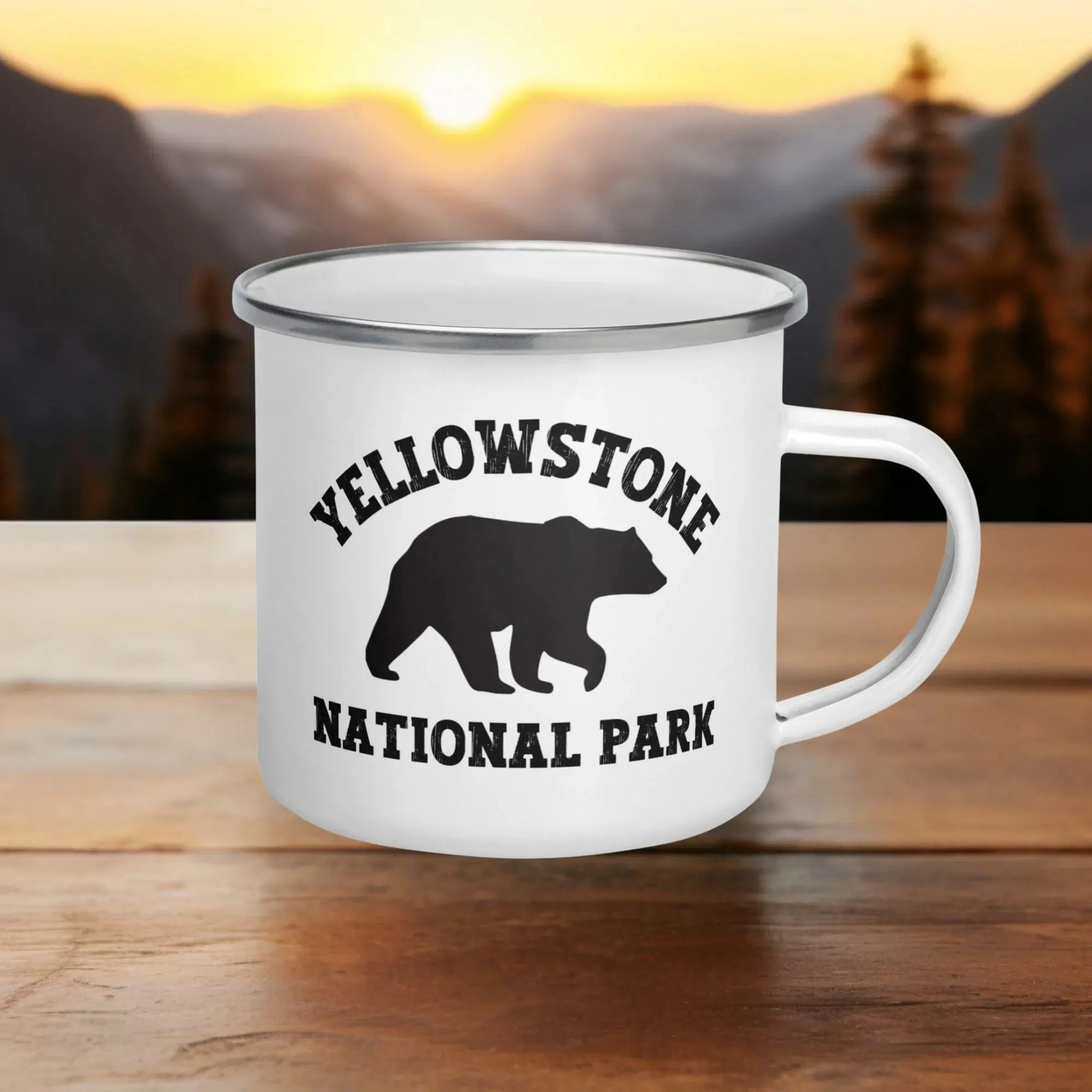 Yellowstone National Park Grizzly Enamel Mug - Adventure Threads Company