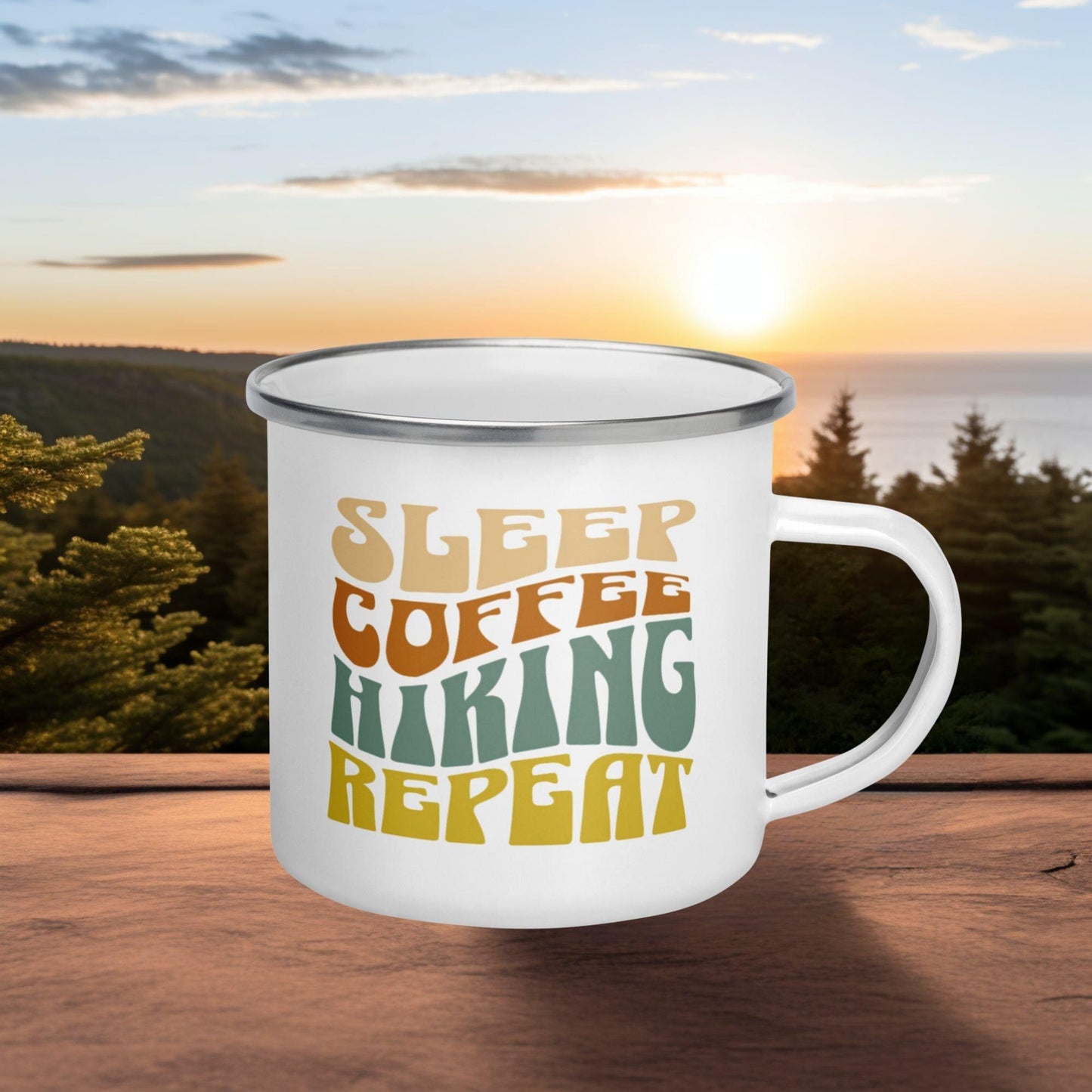 Coffee & Hiking Lovers Enamel Mug - Adventure Threads Company