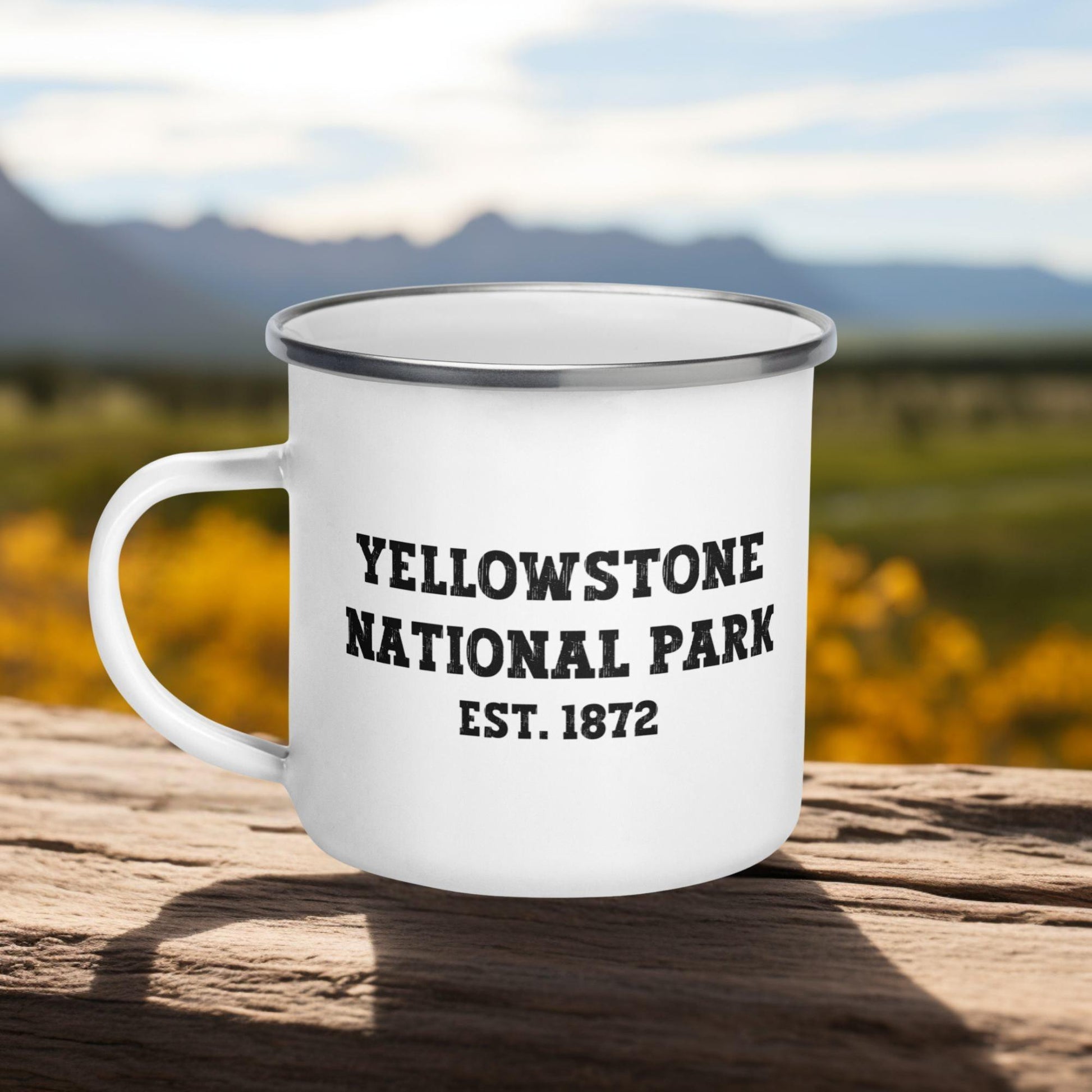 Do Not Pet the Fluffy Cows Yellowstone Enamel Mug - Adventure Threads Company