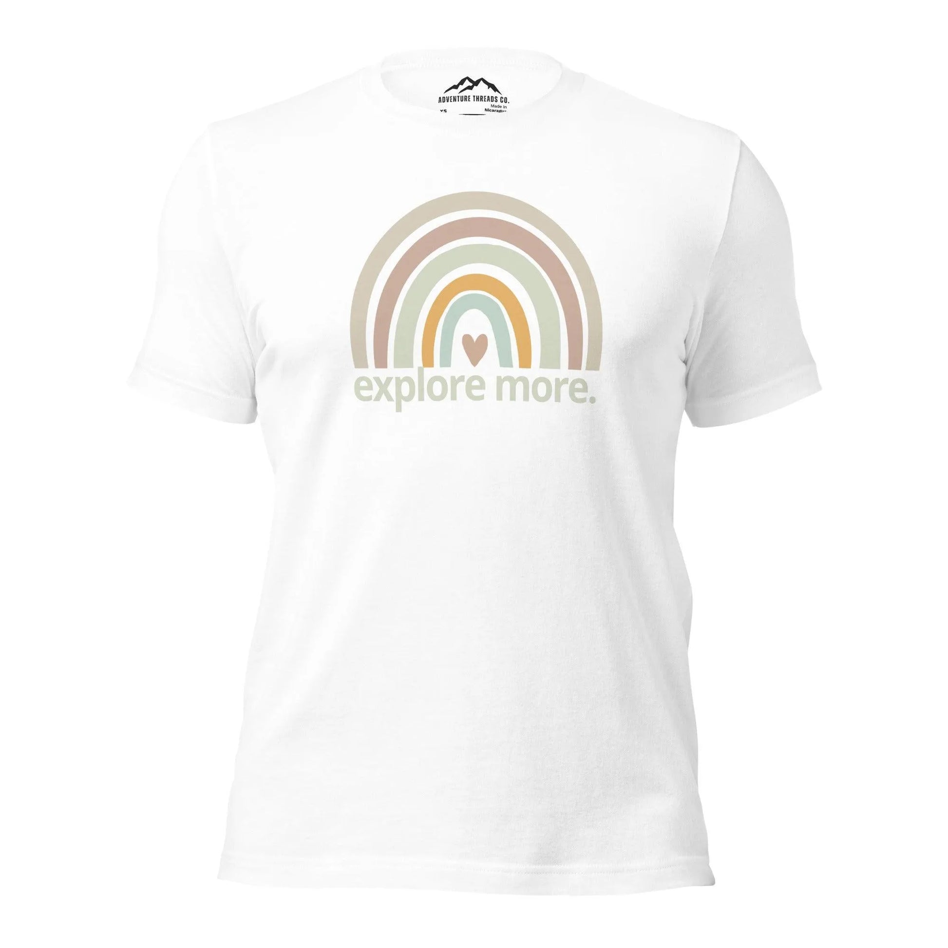 Junglearth White Colorful Rainbow Day Cotton T-shirt