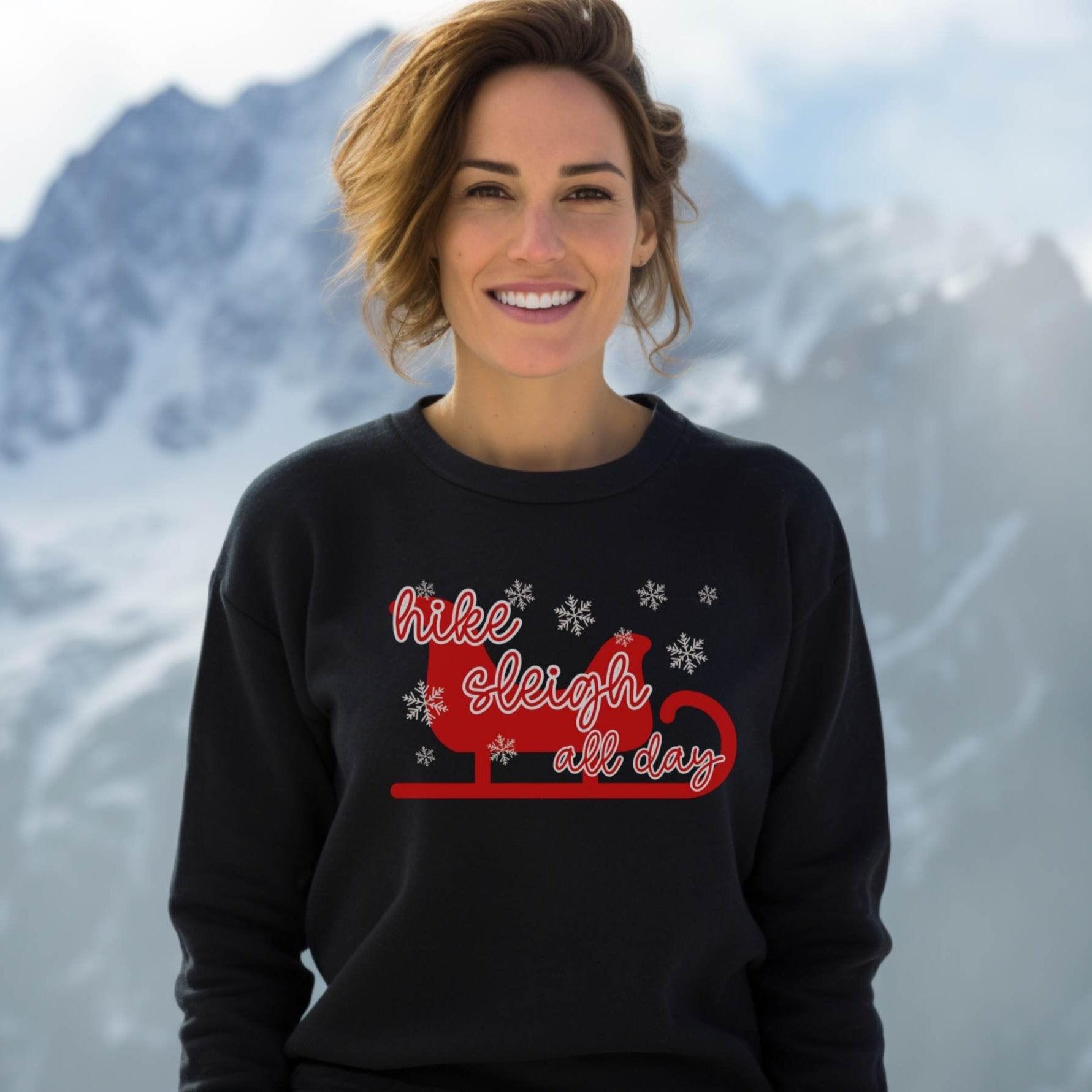 Hike Sleigh Holiday Premium Sweatshirt - Adventure Threads Company