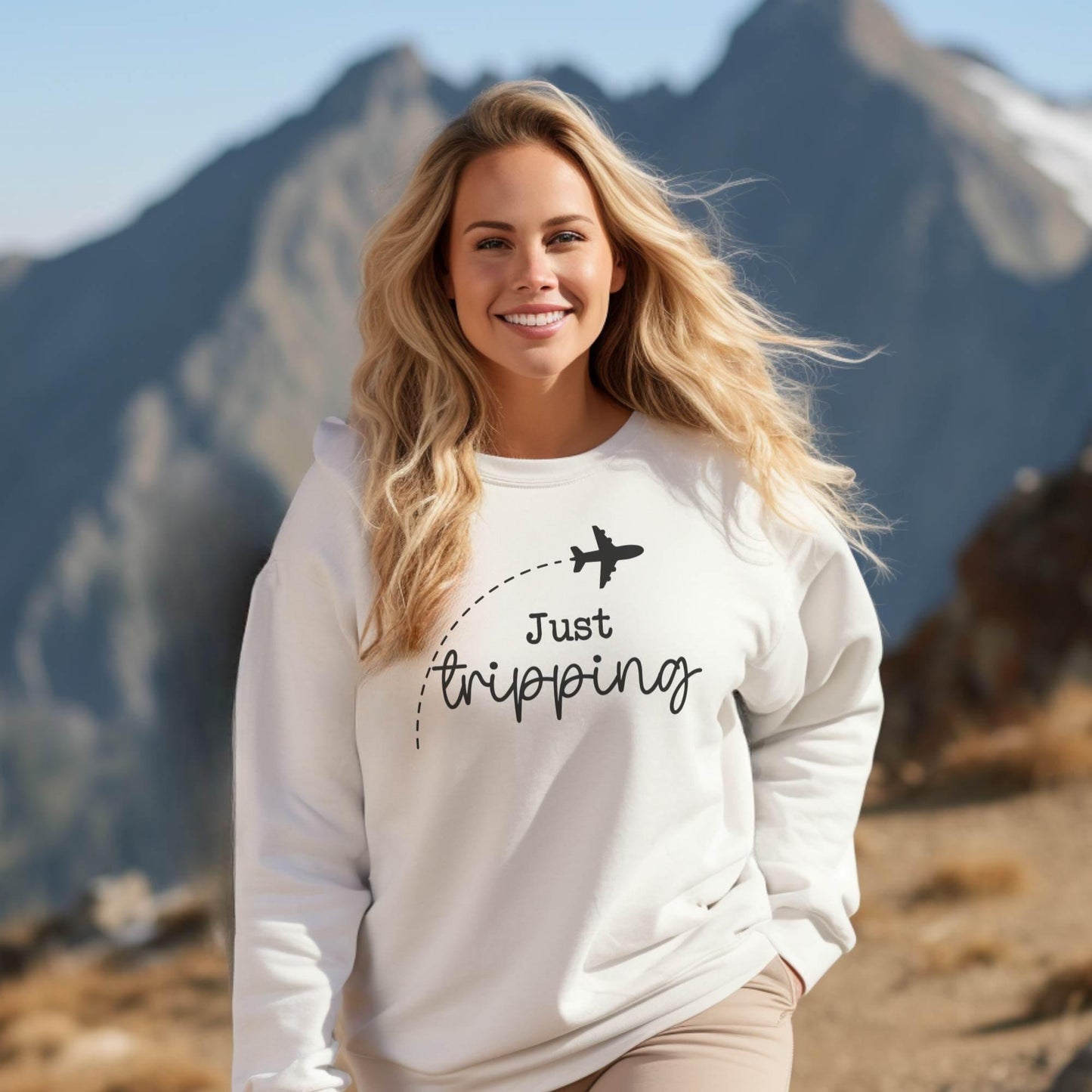 Just Tripping Travel Premium Sweatshirt - Adventure Threads Company