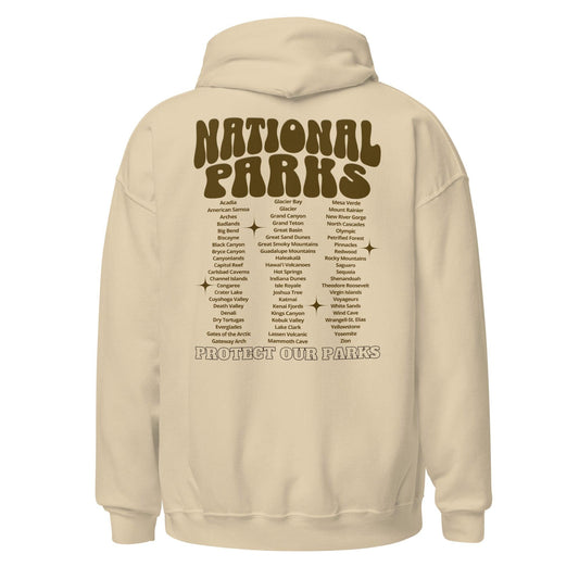LIMITED EDITION: 63 US National Parks Relaxed Hoodie (SAND) - Adventure Threads Company