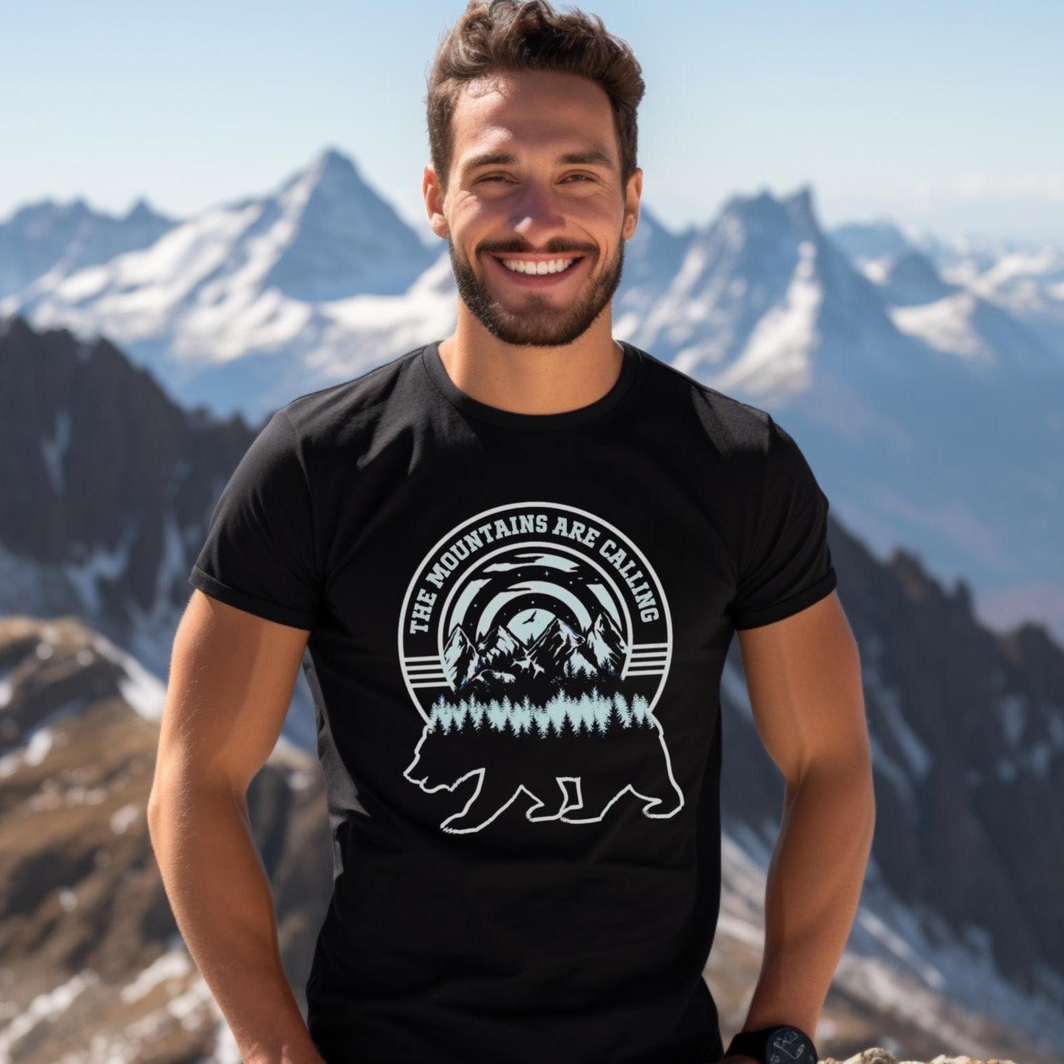 Mountains Are Calling Bear Graphic T-Shirt - Adventure Threads Company