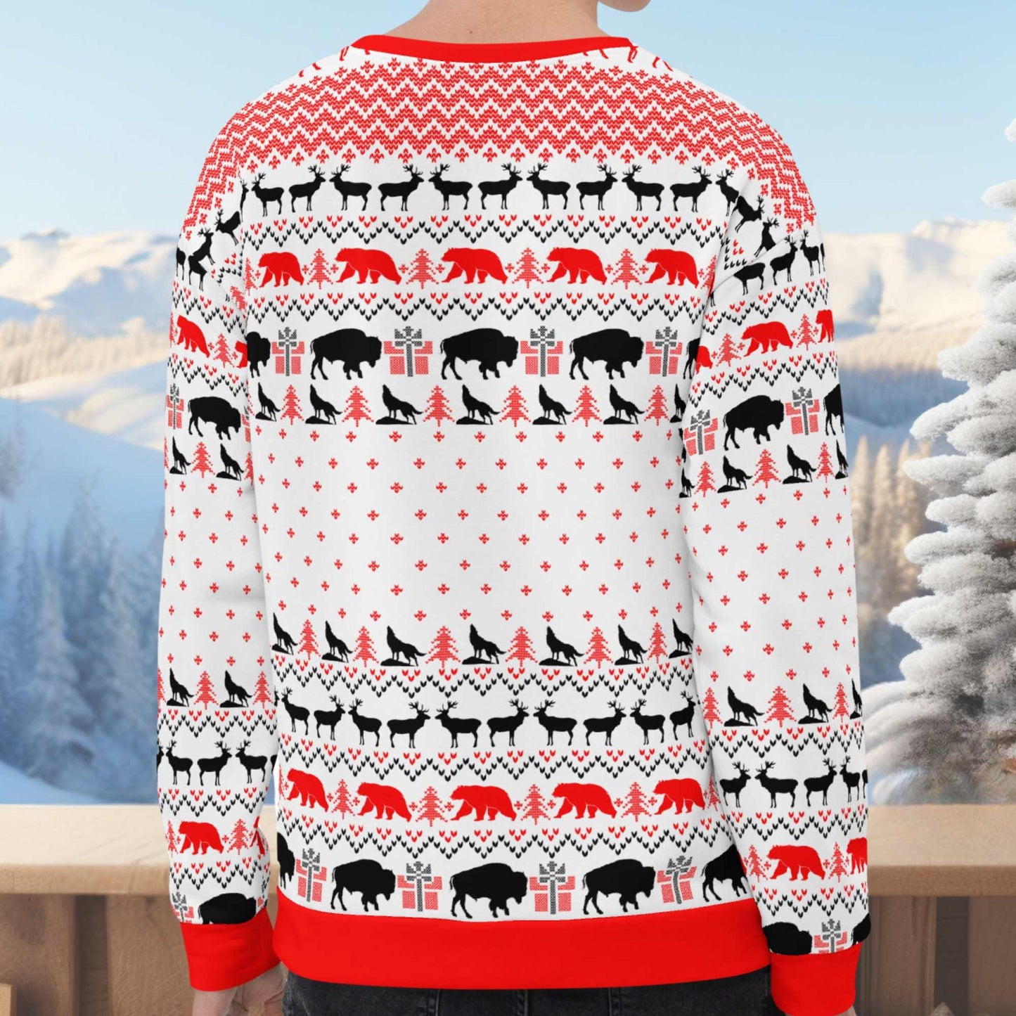 National Parks Ugly Christmas Sweatshirt (Red) - Adventure Threads Company