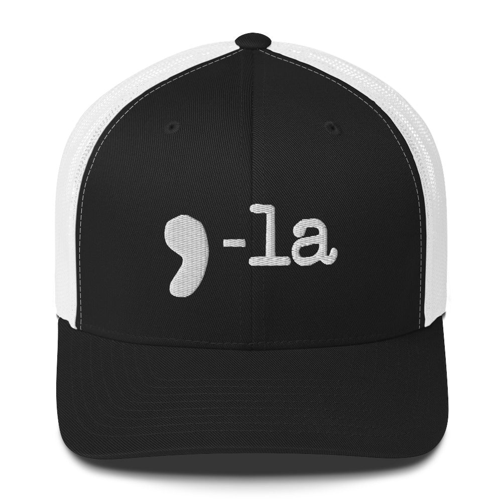 ,-la Comma La Trucker Hat Kamala Harris