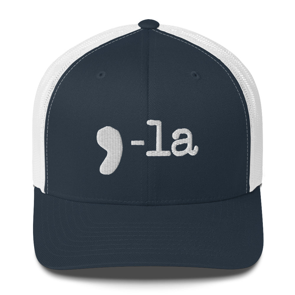 ,-la Comma La Trucker Hat Kamala Harris