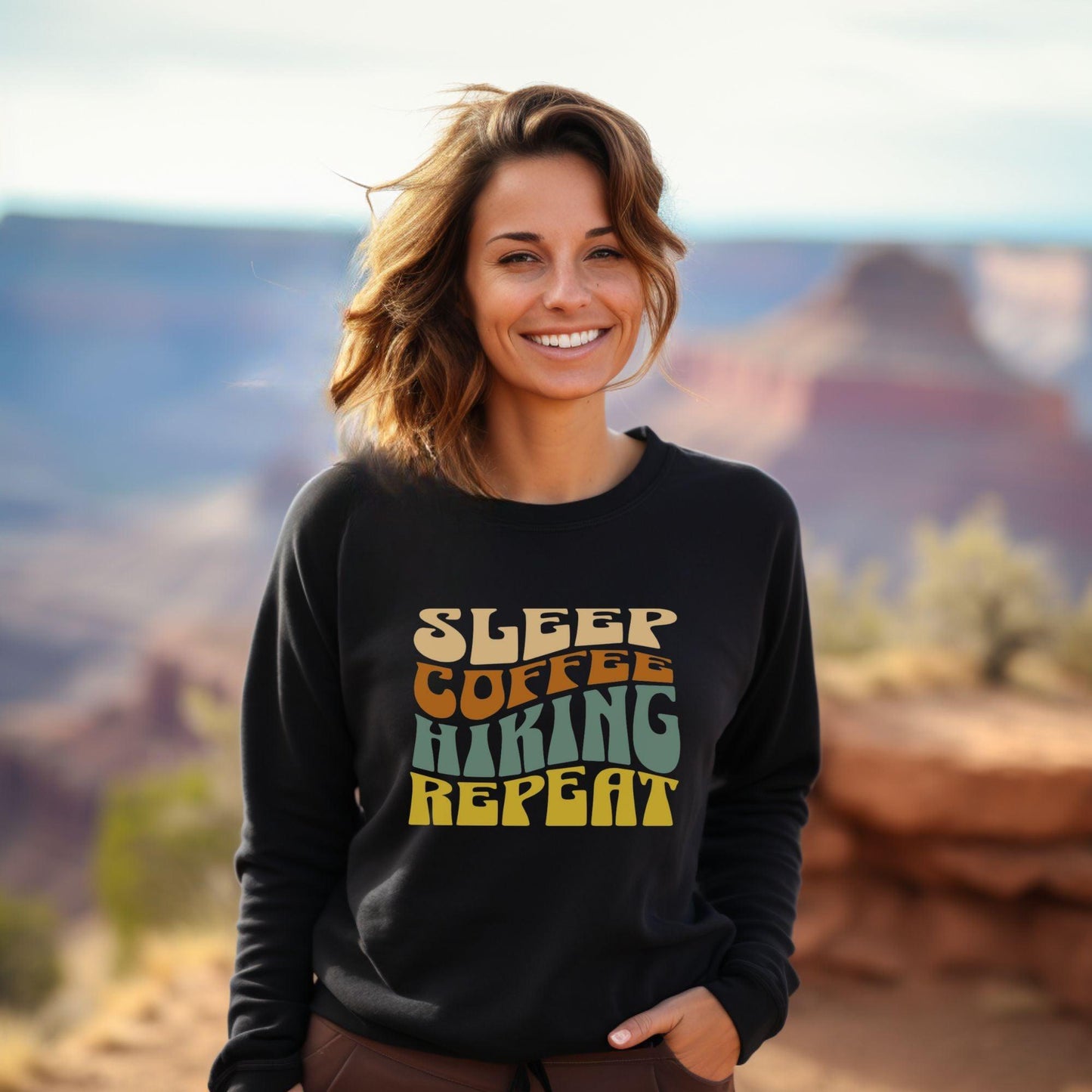 Sleep Coffee Hiking Repeat Premium Sweatshirt - Adventure Threads Company