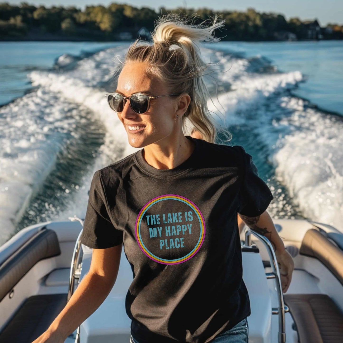 The Lake Is My Happy Place T-Shirt - Adventure Threads Company