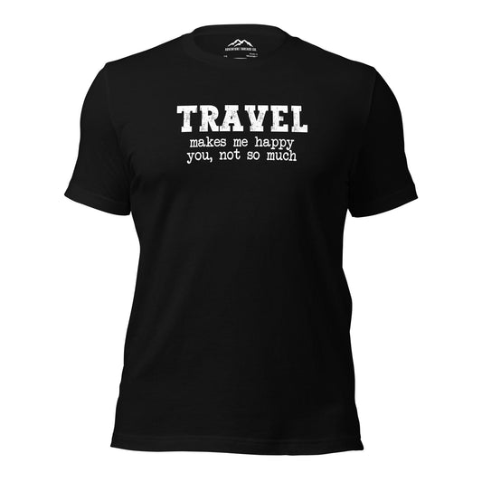 Travel Makes Me Happy T-Shirt - Adventure Threads Company
