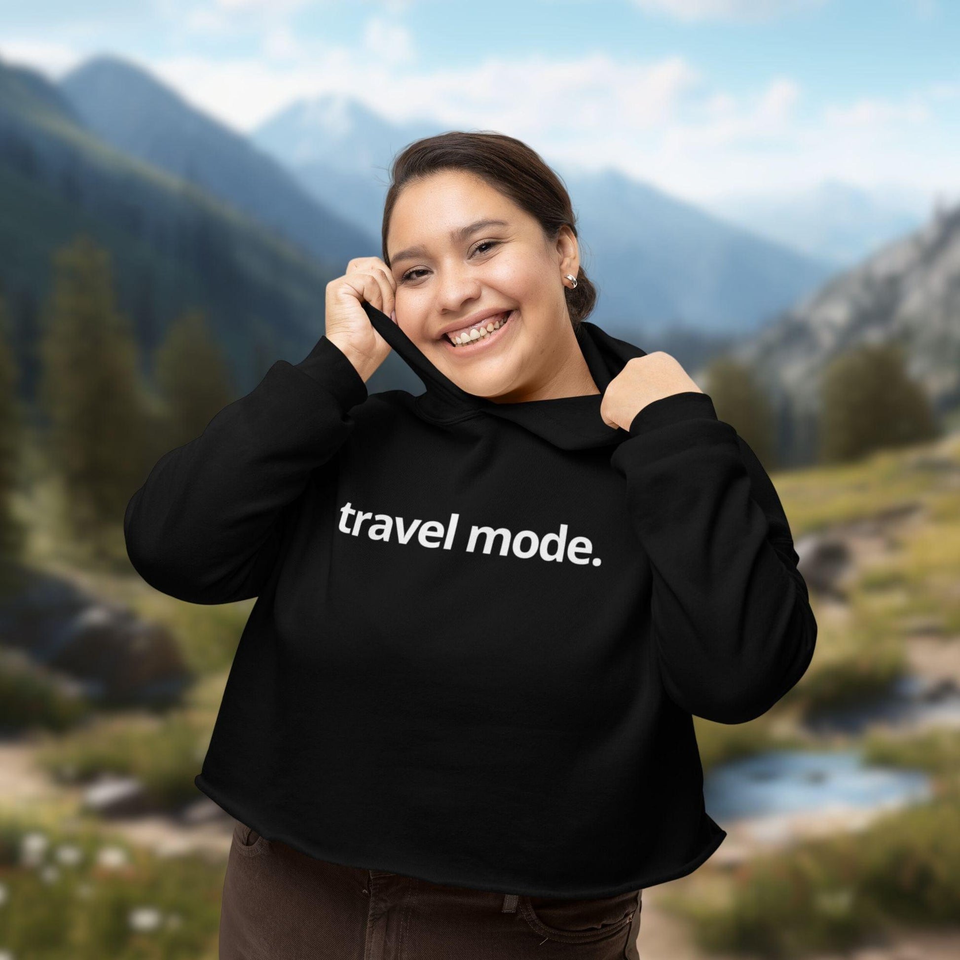 Travel Mode Women's Crop Hoodie - Adventure Threads Company