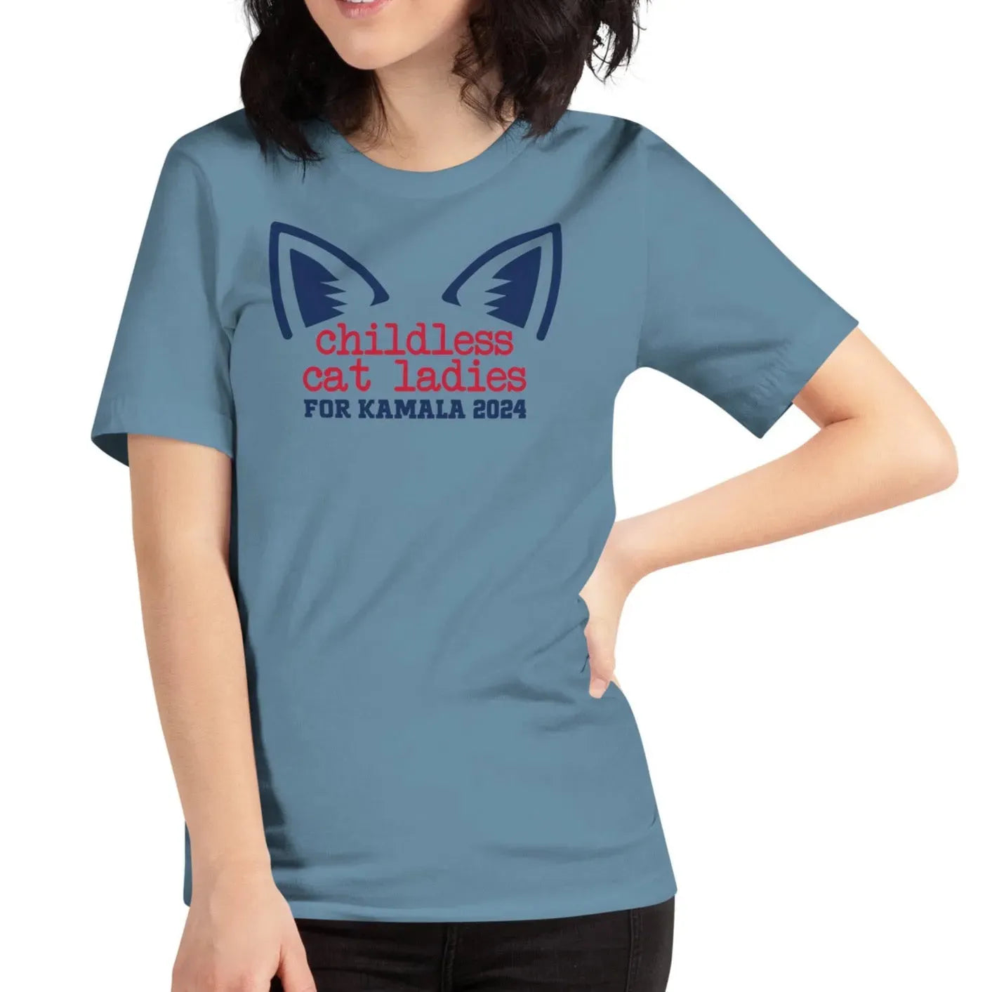 Childless Cat Ladies for Kamala (Cat Ears) T-Shirt