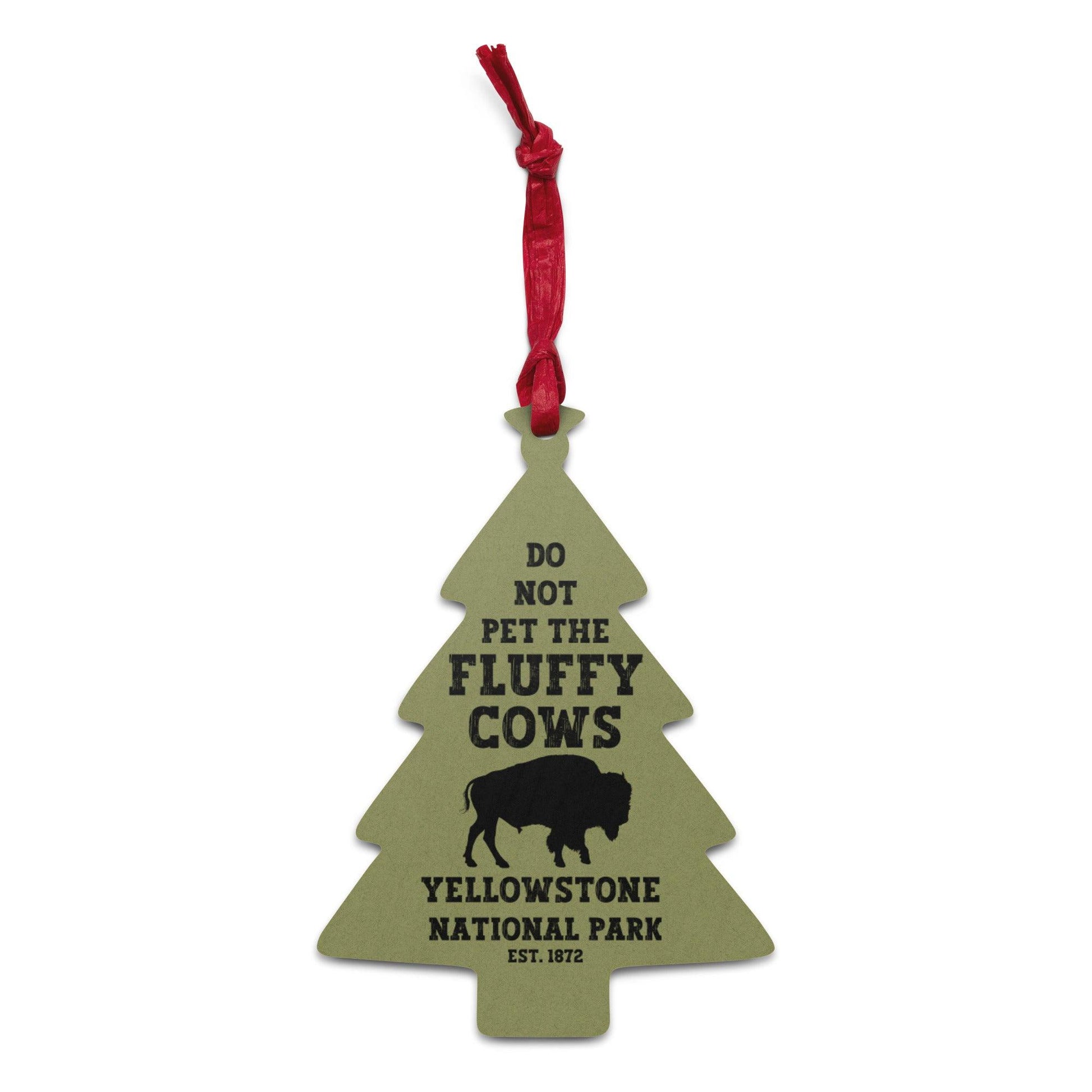 Yellowstone Fluffy Cows Wooden Ornament - Adventure Threads Company