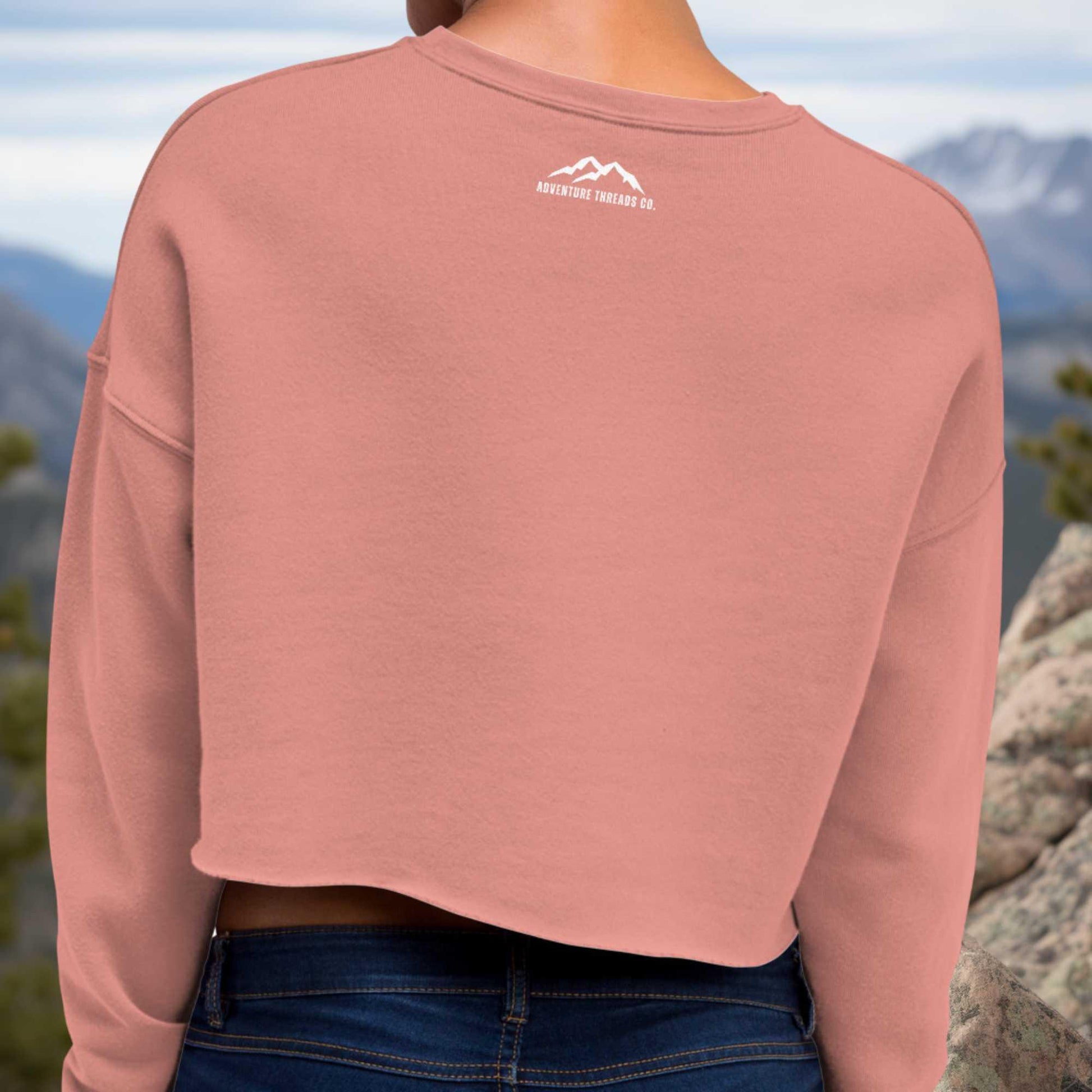 Yellowstone National Park Embroidered Crop Sweatshirt - Adventure Threads Company