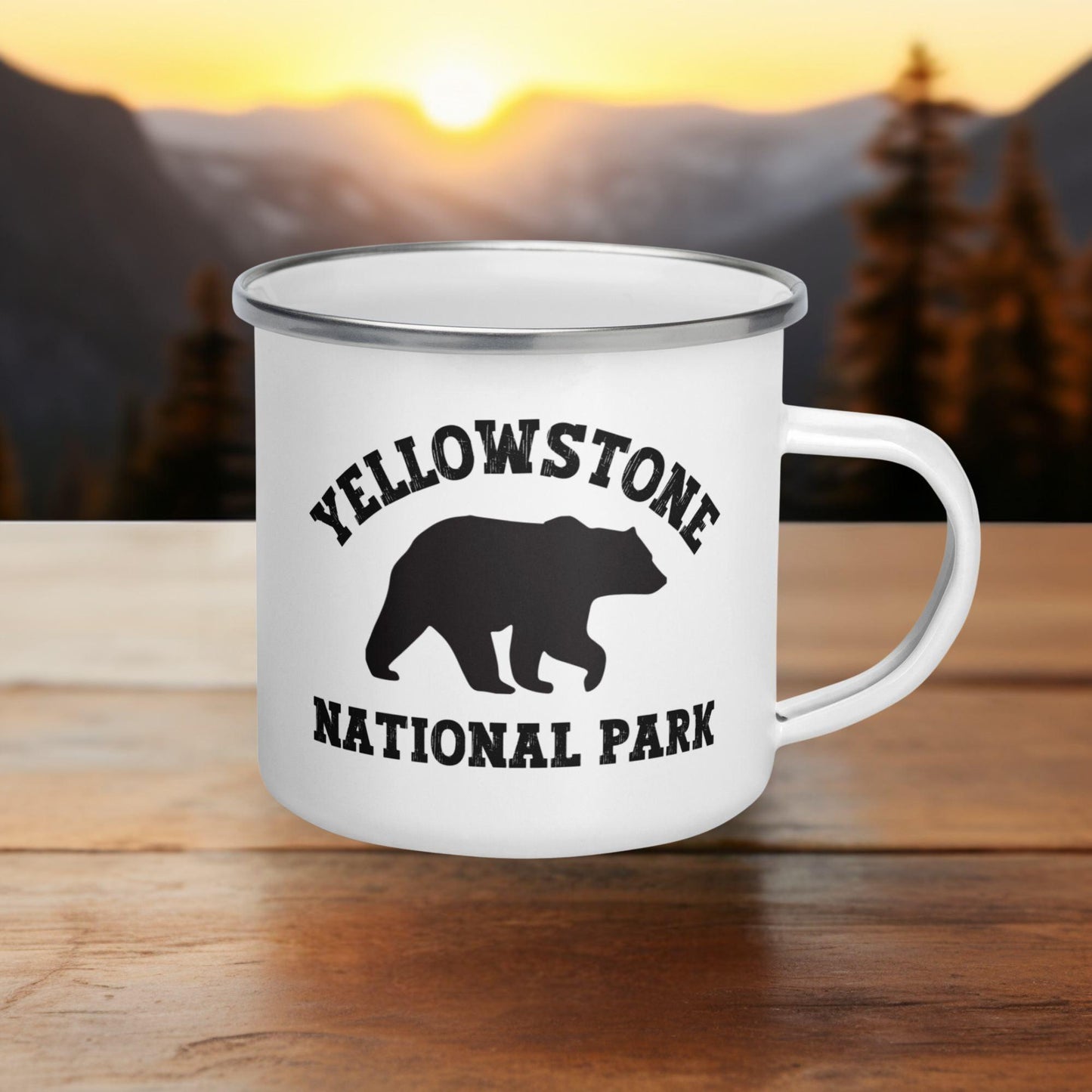 Yellowstone National Park Grizzly Enamel Mug - Adventure Threads Company